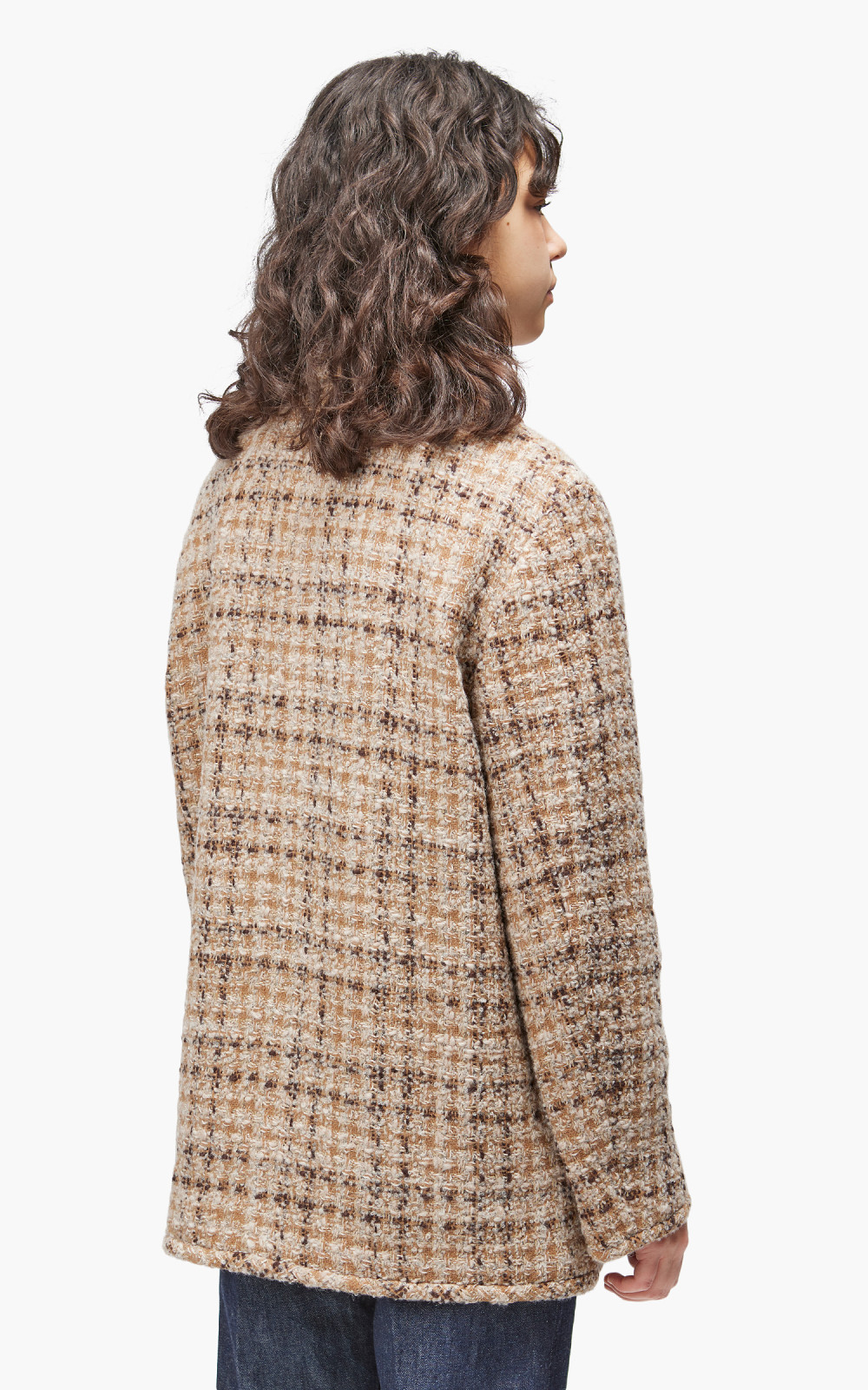 Auralee W Homespun Tweed Blouson Beige Tweed | Cultizm Auralee W Homespun Tweed Blouson Beige Tweed | Cultizm