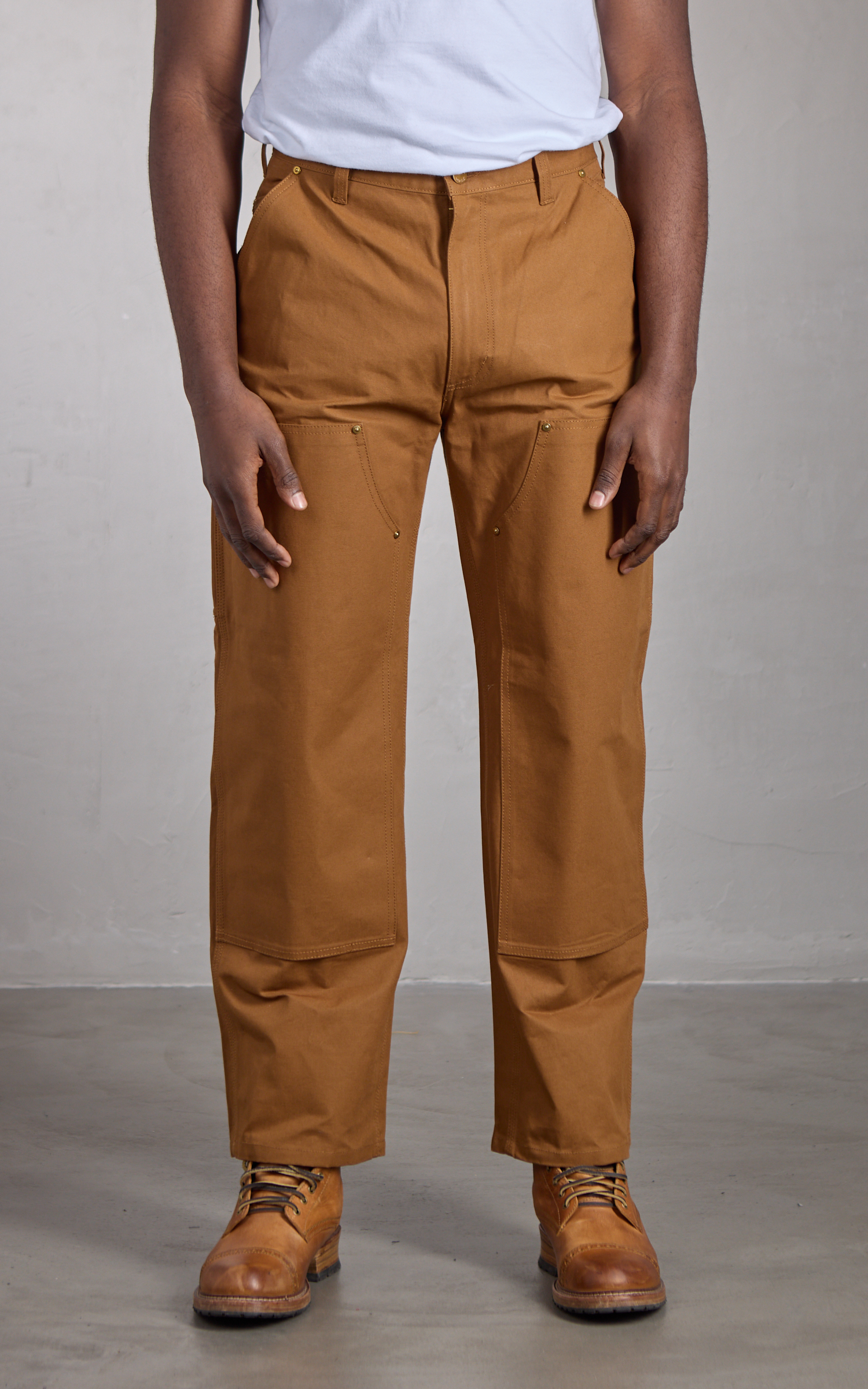 Houston Double Knee Painter Pants Duck Canvas Brown | Cultizm Houston Double Knee Painter Pants Duck Canvas Brown | Cultizm