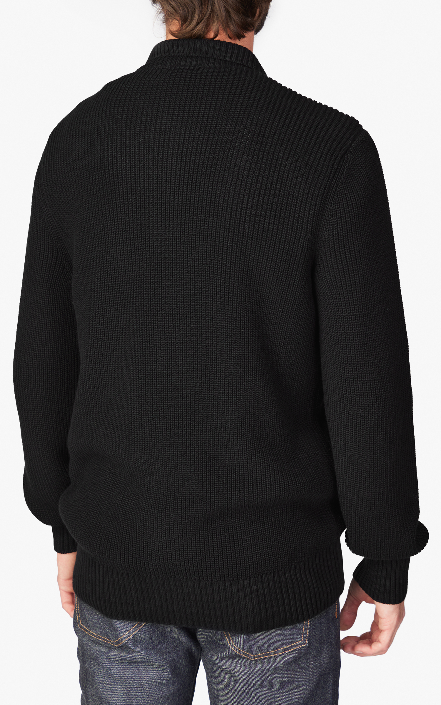 3sixteen Cotton Collared Cardigan Black | Cultizm