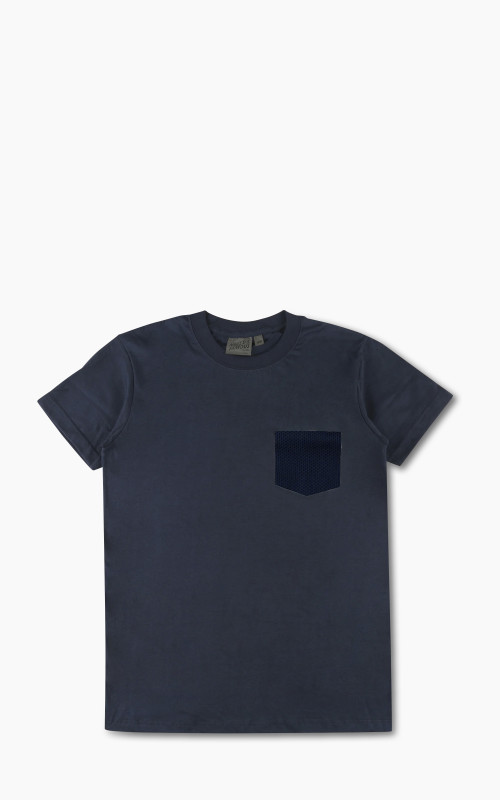 Naked & Famous Denim Pocket Tee Sashiko Double Gauze Navy