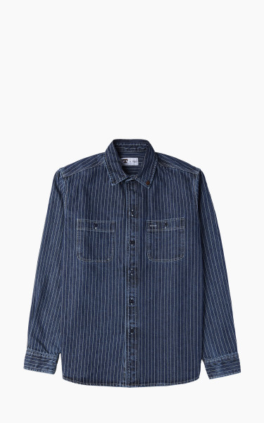 Tellason Utility Shirt Wabash Cotton Stone Washed Wabash Blue/White