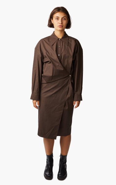Lemaire Twisted Dress Dry Silk Cacao