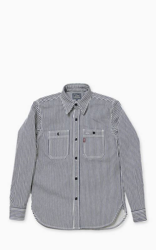 Studio D'Artisan D5335H Heavy Japanese Hickory Stripe Work Shirt Indigo