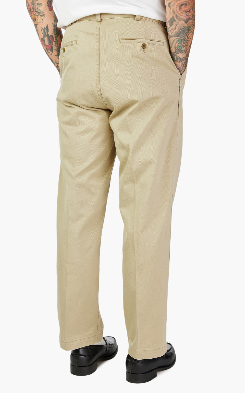 OrSlow Two Tuck Wide Trousers Khaki | Cultizm