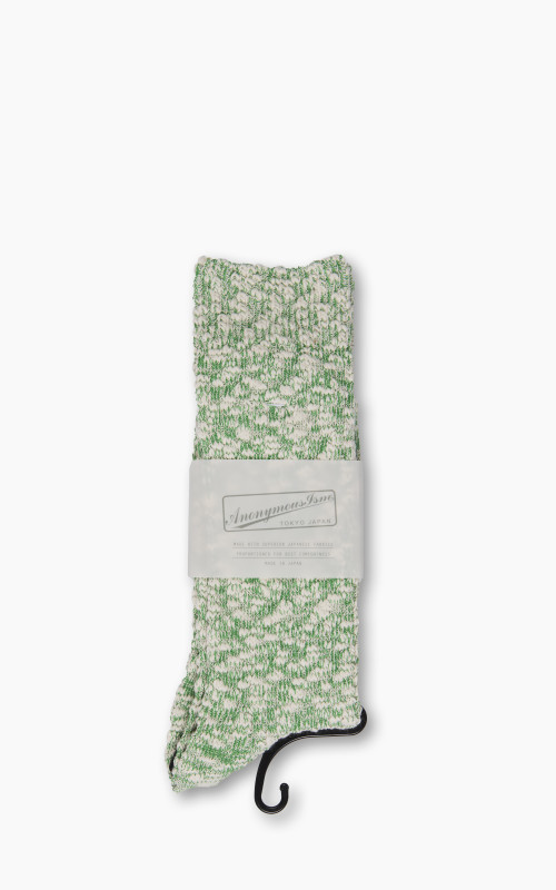 Anonymous Ism Socks Lightweight Slub Crew Green Melange