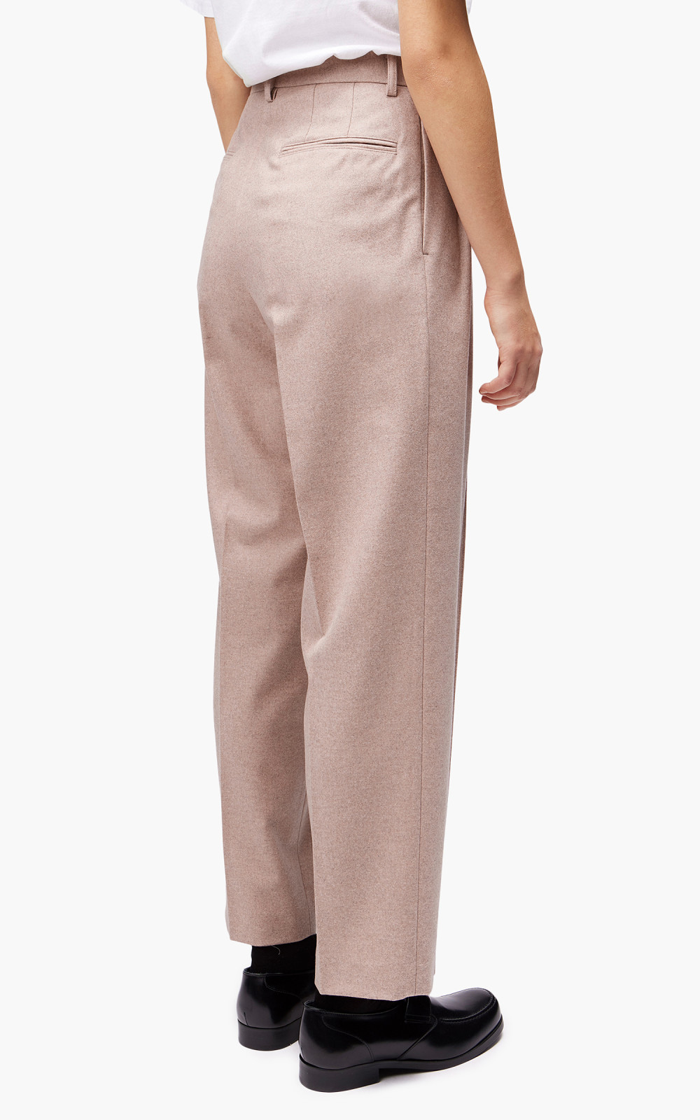 Auralee W Wool Fulling Flannel Slacks Top Light Pink | Cultizm