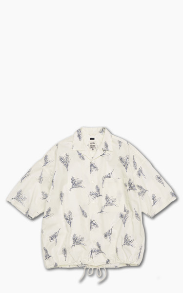 Nanamica Open Collar Wind H/S Shirt Ecru Botanical Print