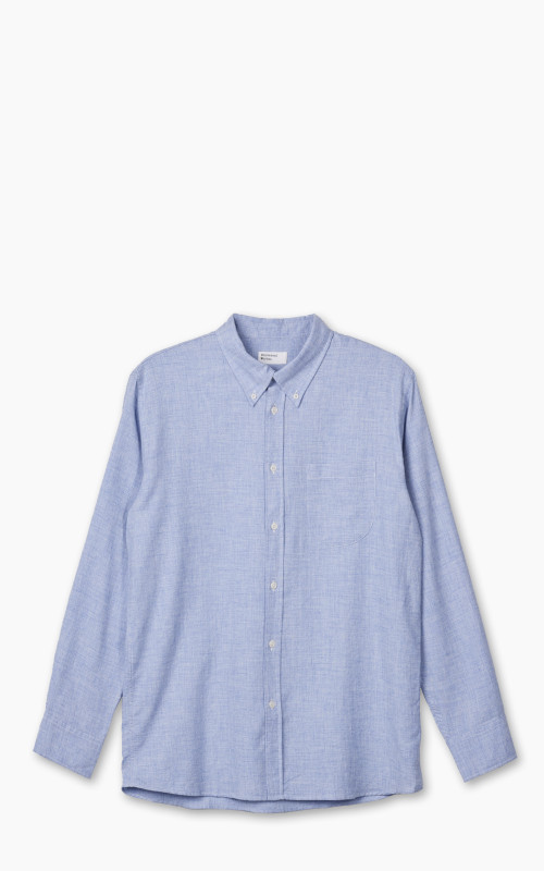 Universal Works Brushed Cotton Wool Daybrook Shirt Blue