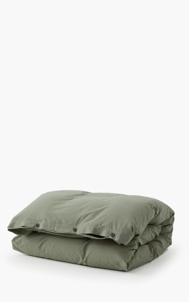 TEKLA Percale Bedding Single Duvet Cover Olive Green 