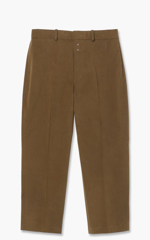 Scye Blushed Cotton Gabardine Loose Fit Tapered Trousers Brown 5121-83553-Brown
