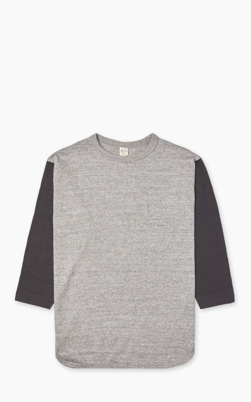 Warehouse & Co. Lot 4800 Three Quarter Baseball T-Shirt Heather Grey/Black