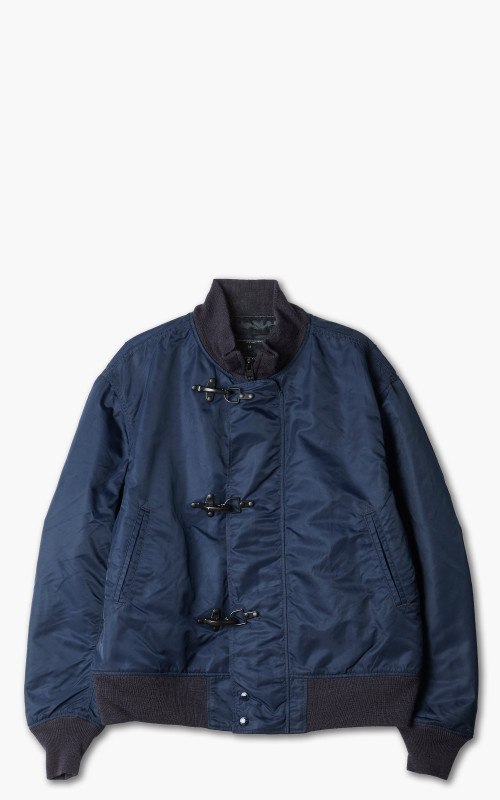 Engineered Garments Deck Jacket Flight Satin Nylon Navy