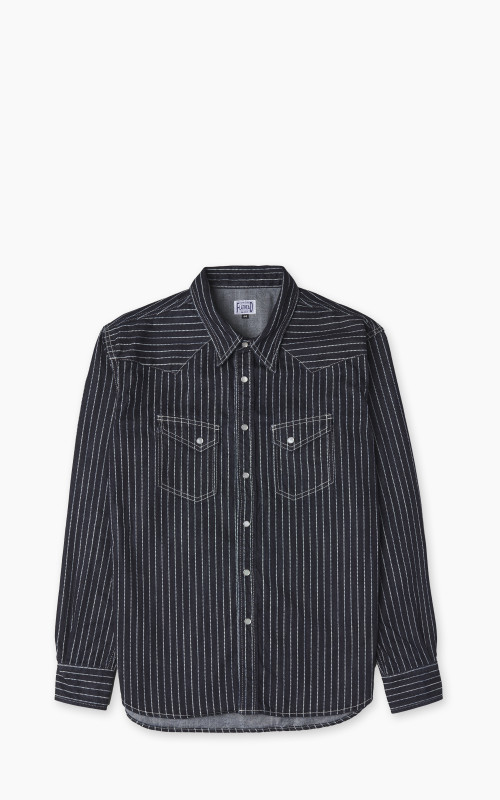 The Flat Head FN-SDW-701L Denim Wabash Western Shirt Selvedge Indigo