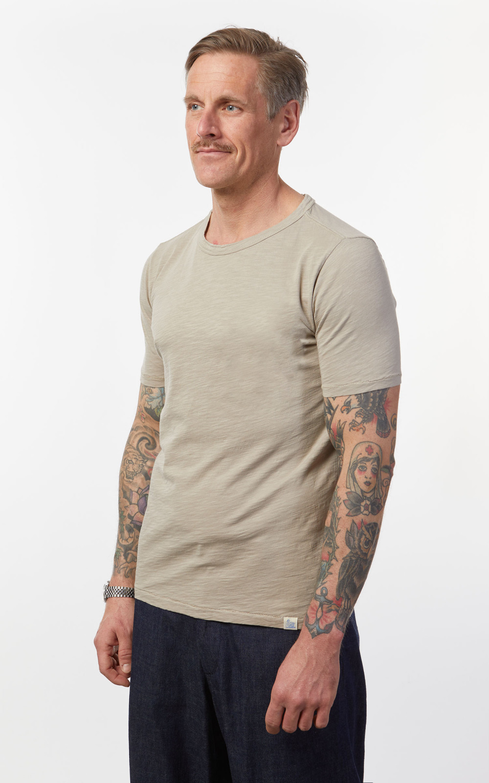 Merz b. Schwanen SCT04 T-Shirt Greige | Cultizm