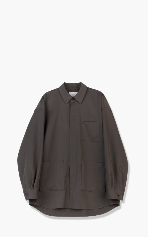 stein Wool Gabardine Half Shirt Jacket Grey Khaki ST.356-Grey-Khaki