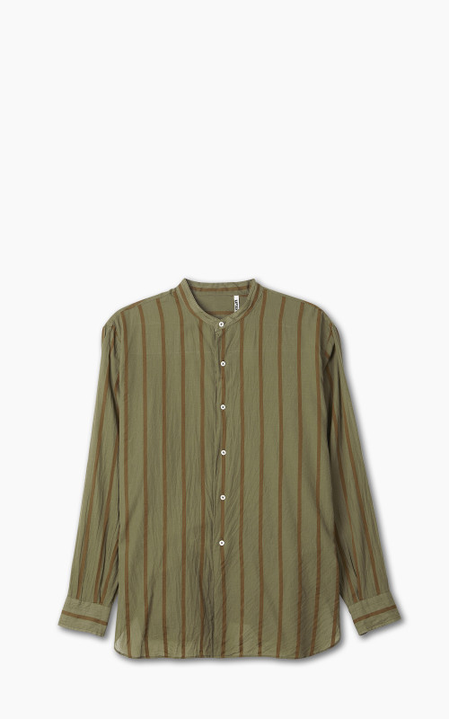 Kaptain Sunshine Stand Collar Shirt Beige Olive