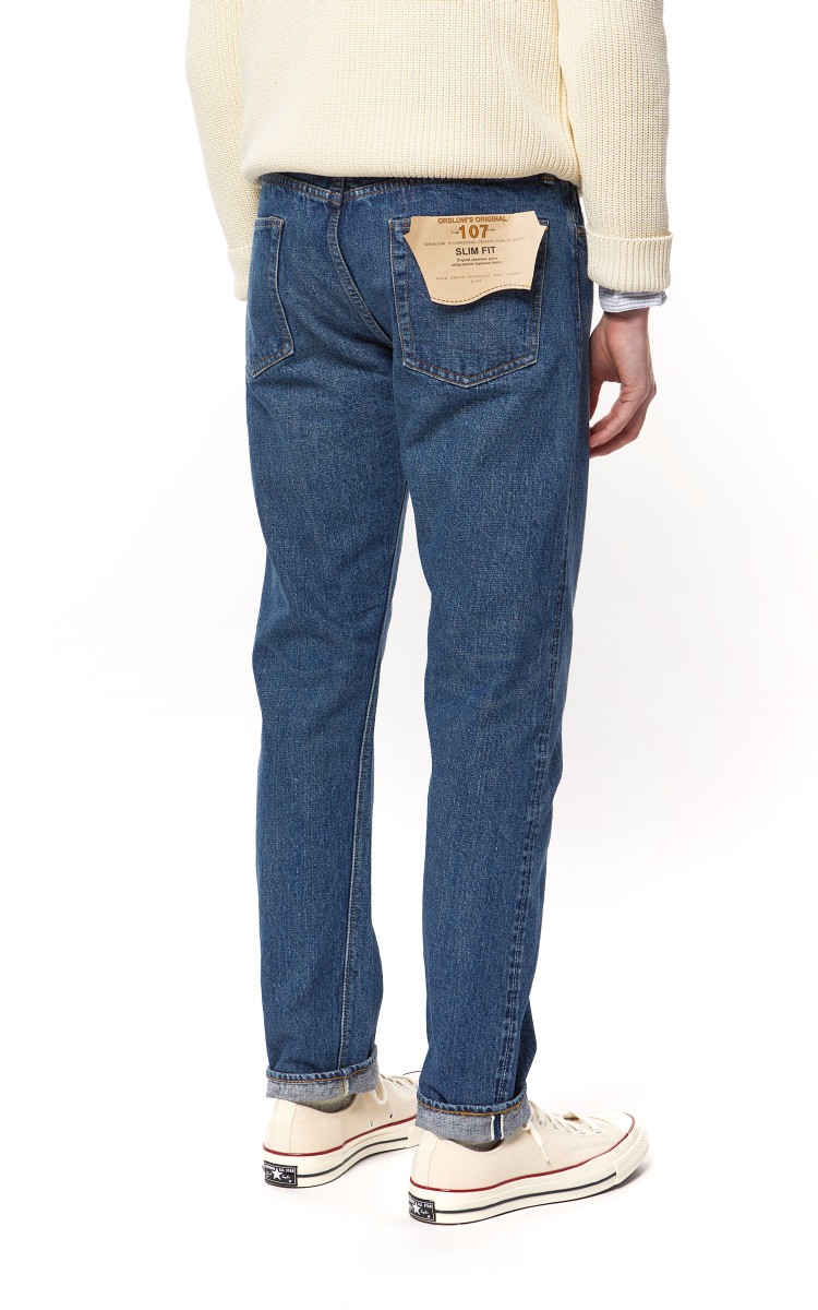 パンツ orSlow 107 IVY FIT 2 year wash small(1) OrSlow 107 Ivy Fit Jeans - 2 Year Wash - 01-0107-84