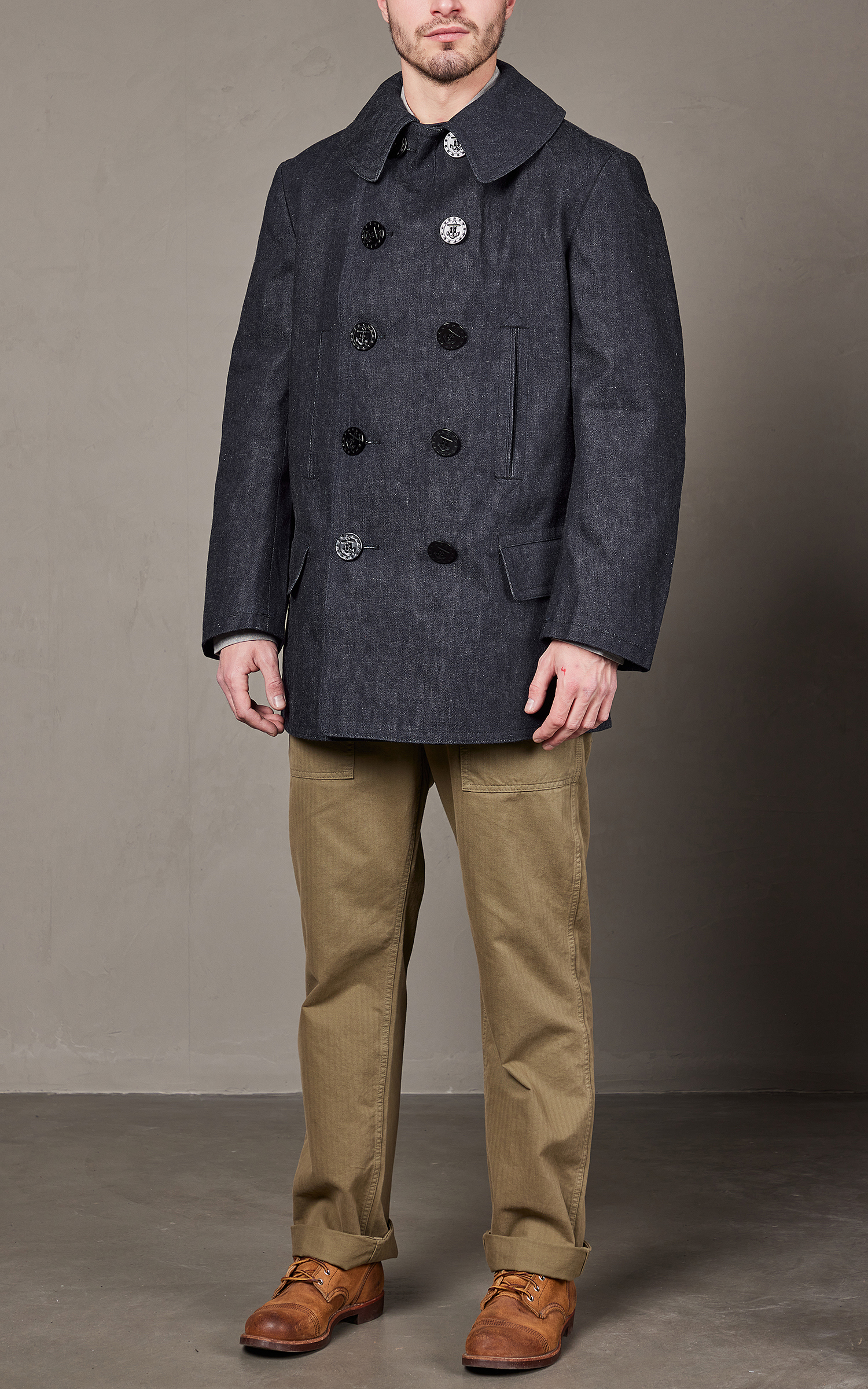 柔らかな質感の Warehouse & Co. Lot 2205 U.S. Navy 13Stars Pea Coat Indigo ジャケット・アウター