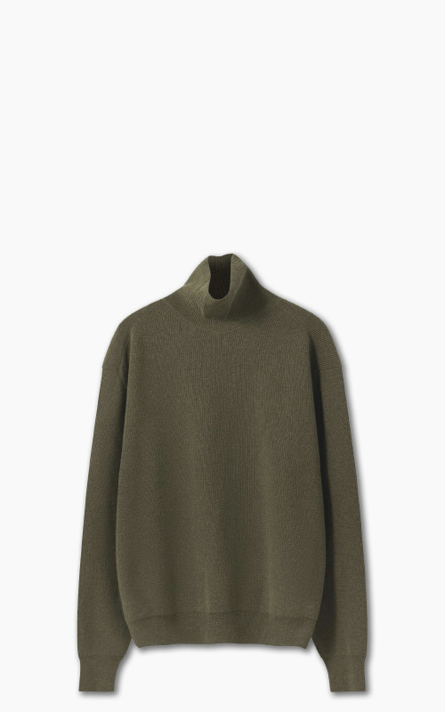 Lemaire Turtleneck Jumper Lambswool Blend Dusky Green