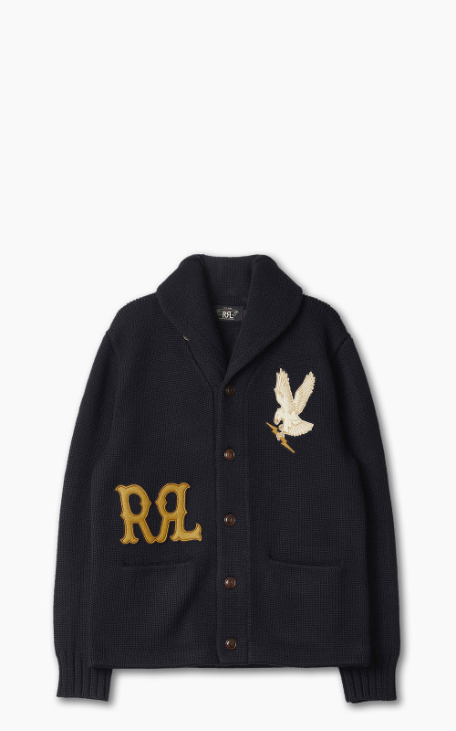 RRL Shawl Collar Cardigan Patch Navy