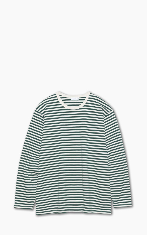 Nanamica COOLMAX Stripe Jersey L/S Tee Green/Natural