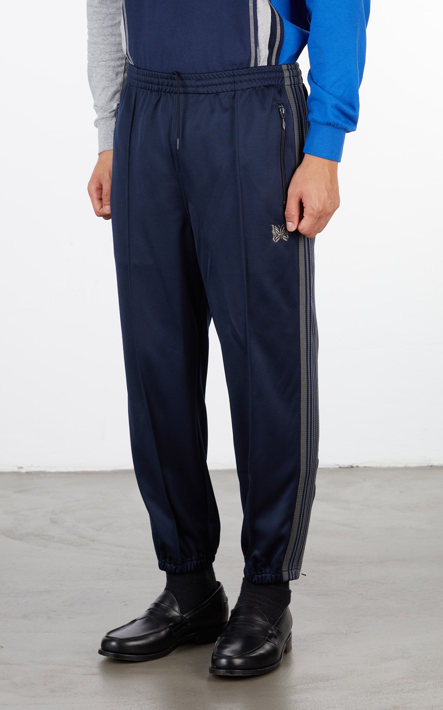 Needles Zipped Track Pant Poly Smooth Navy | Cultizm