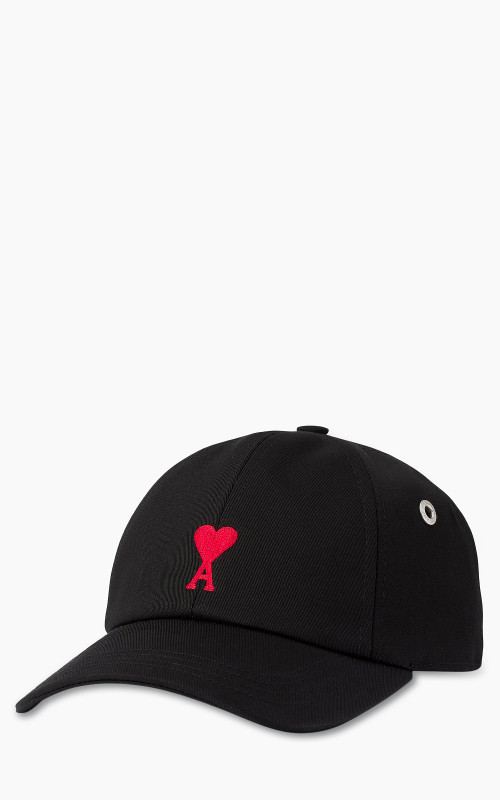 AMI Paris Red ADC Embroidery Cap Black