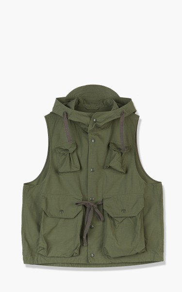 Engineered Garments Field Vest Cotton Ripstop Olive 22S1C004-CT010