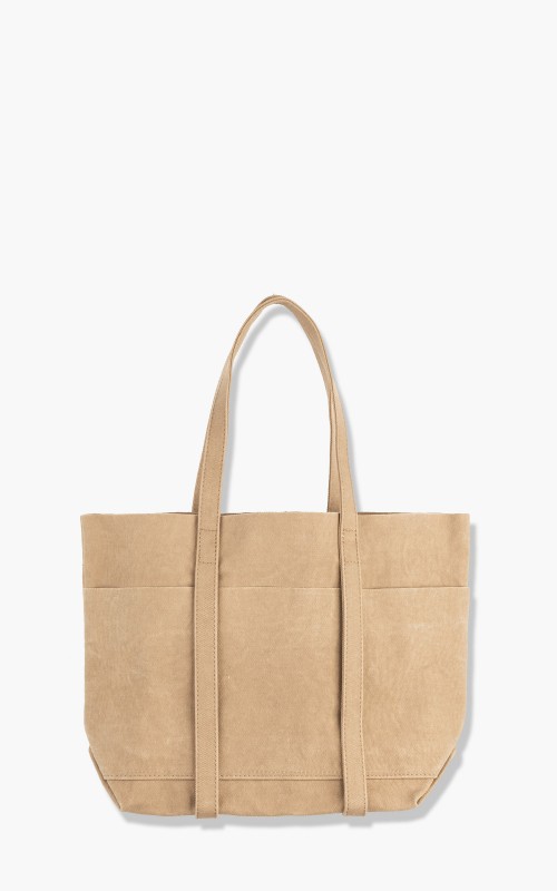 Amiacalva Washed A126 Canvas 6P Tote Bag S Beige