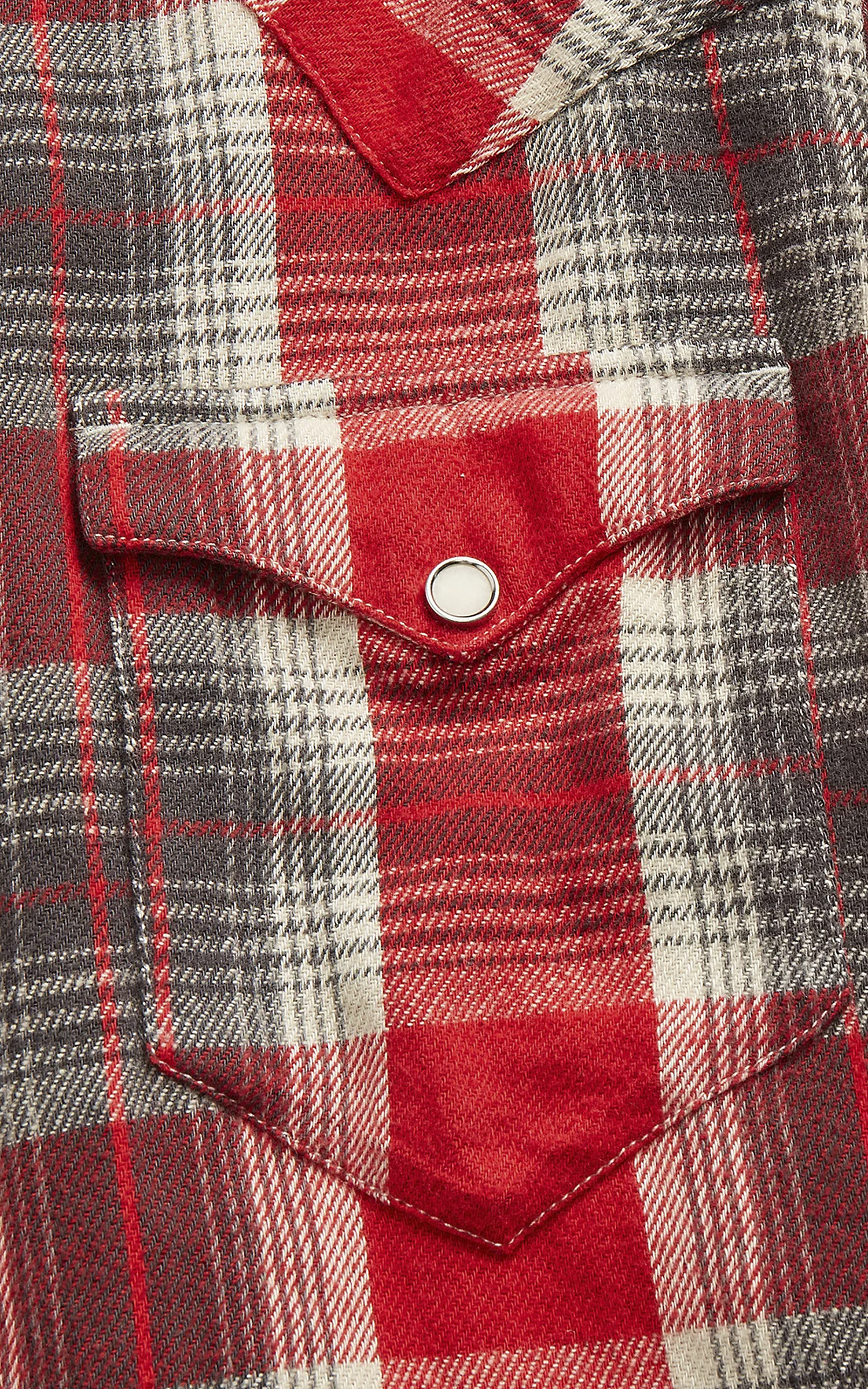 RRL Slim Fit Plaid Twill Western Shirt Red/Grey | Cultizm