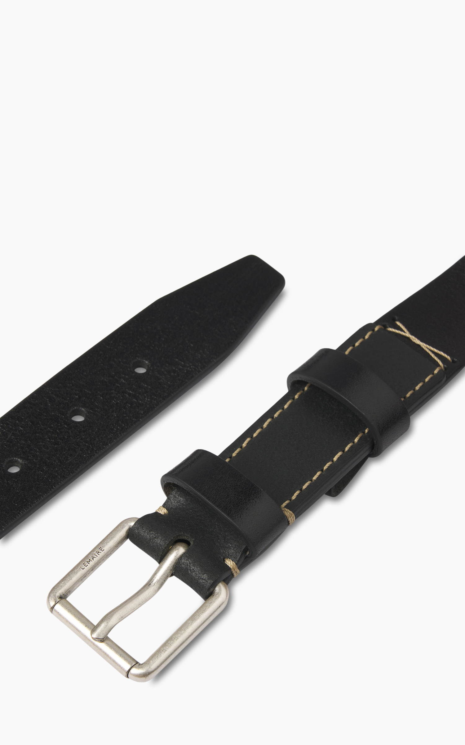 Lemaire Reversed Belt Leather 30 Black | Cultizm