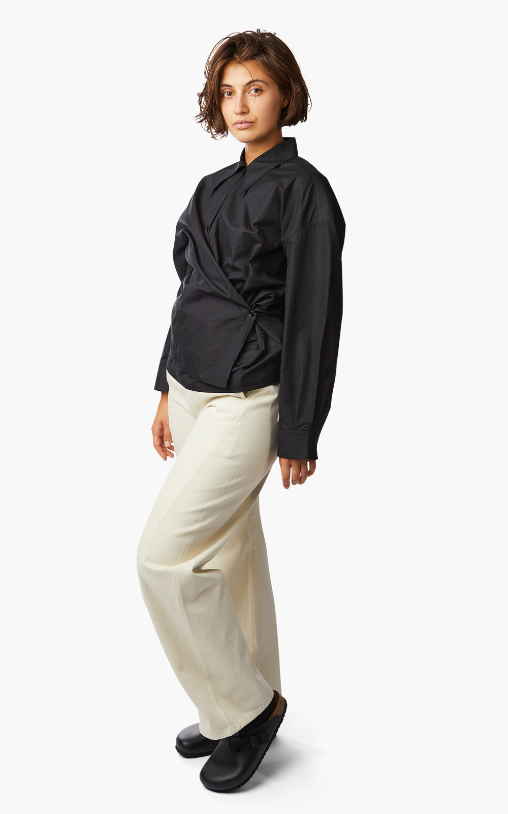 Lemaire Twisted Shirt Cotton Poplin Caviar | Cultizm