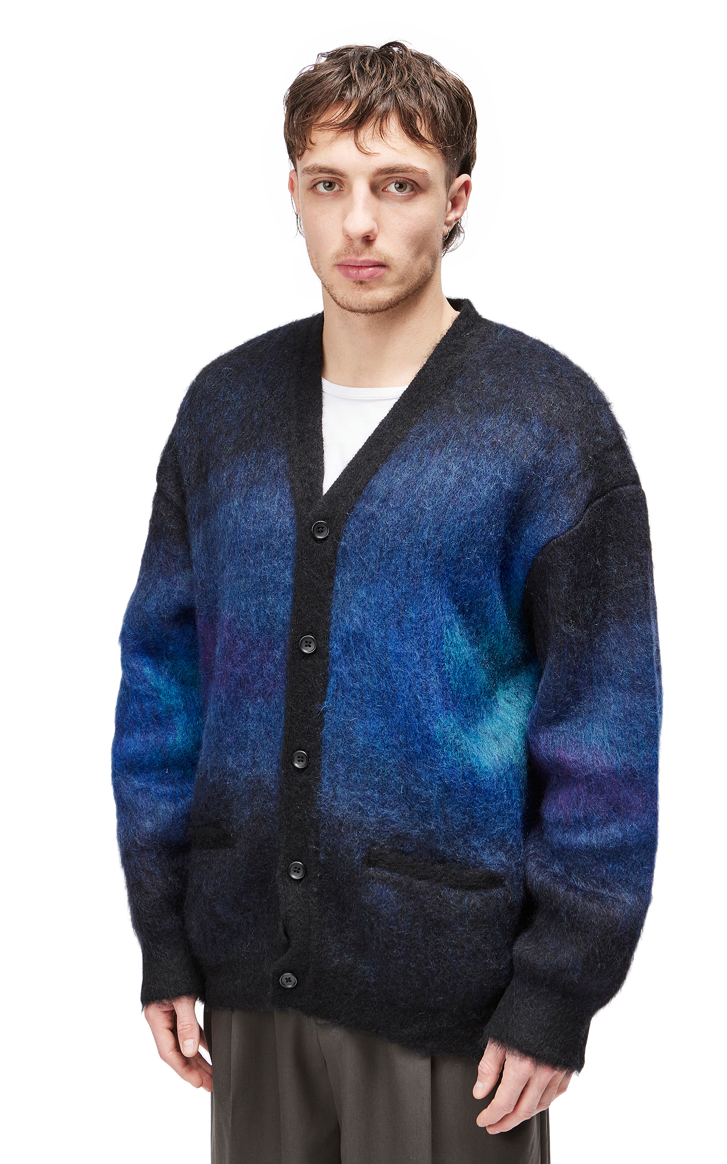 stein Oversized Gradation Mohair Cardigan Black | Cultizm