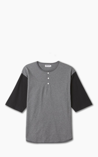 Momotaro Jeans Henley Baseball T-Shirt Grey/Black