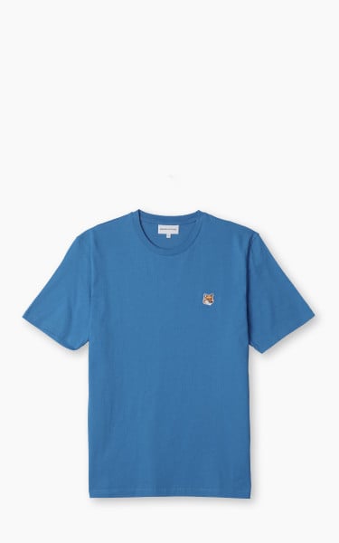 Maison Kitsuné Fox Head Patch Regular T-Shirt Enamel Blue