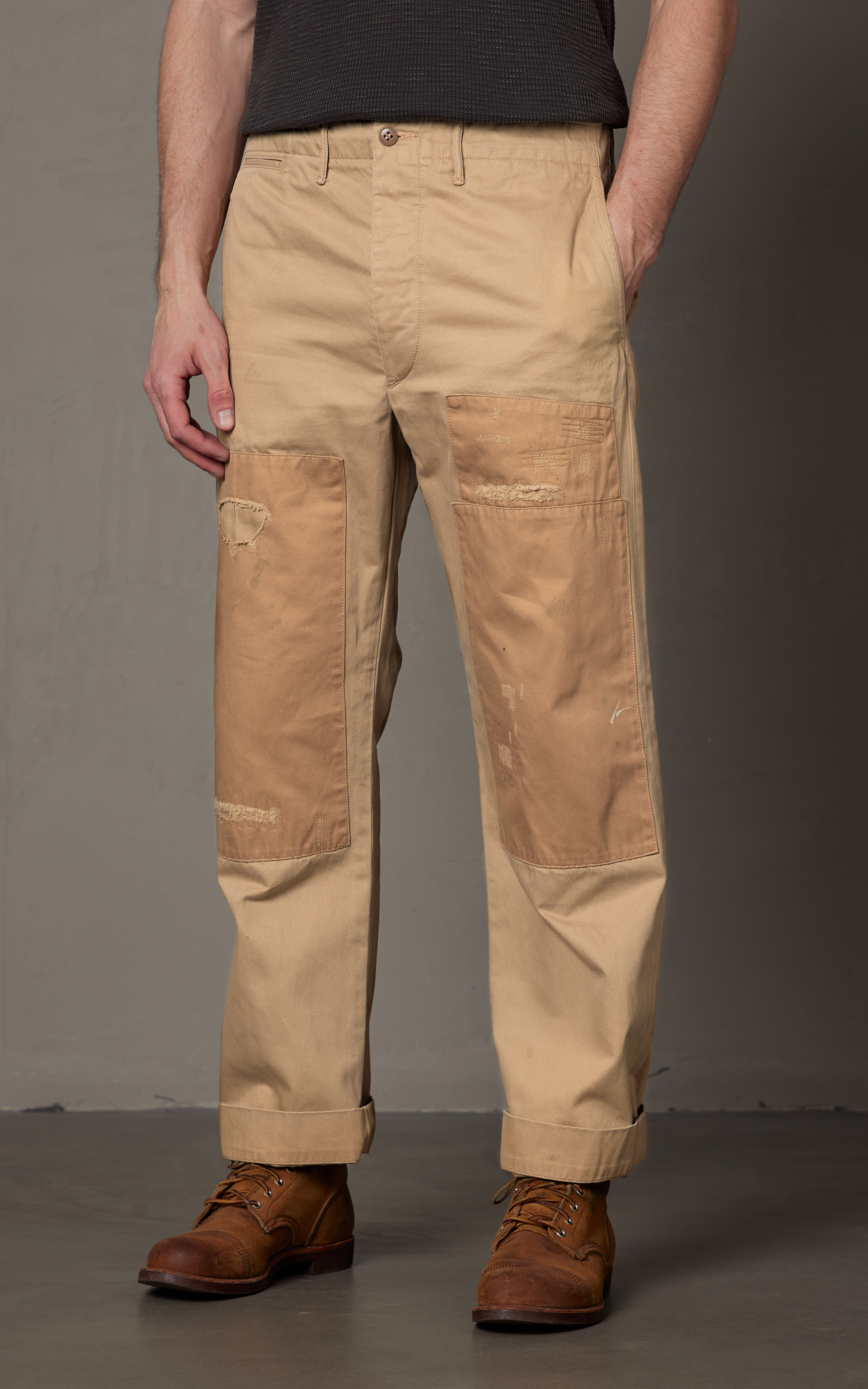 RRL Repaired Twill Field Trouser New Military Khaki | Cultizm