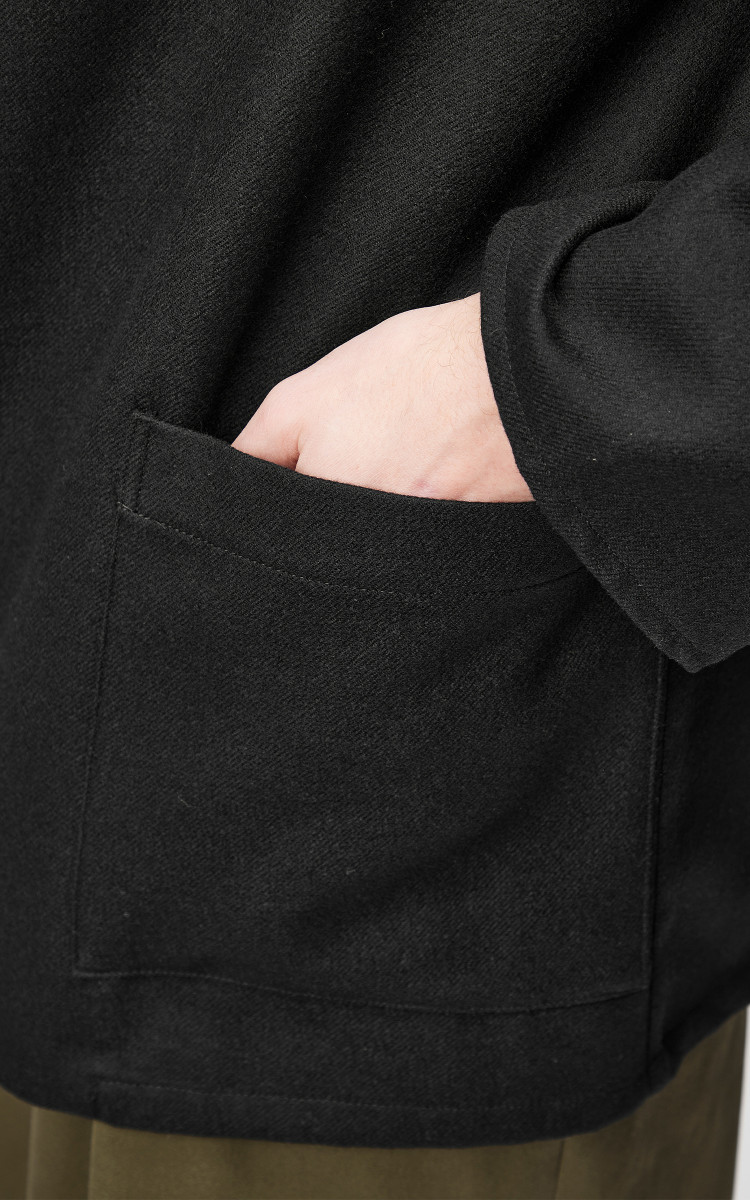 marka｜LAPELLESS SHIRT JACKET 黒　サイズ1 marka (マーカ) LAPELLESS SHIRT JACKET / ラペルレスシャツ
