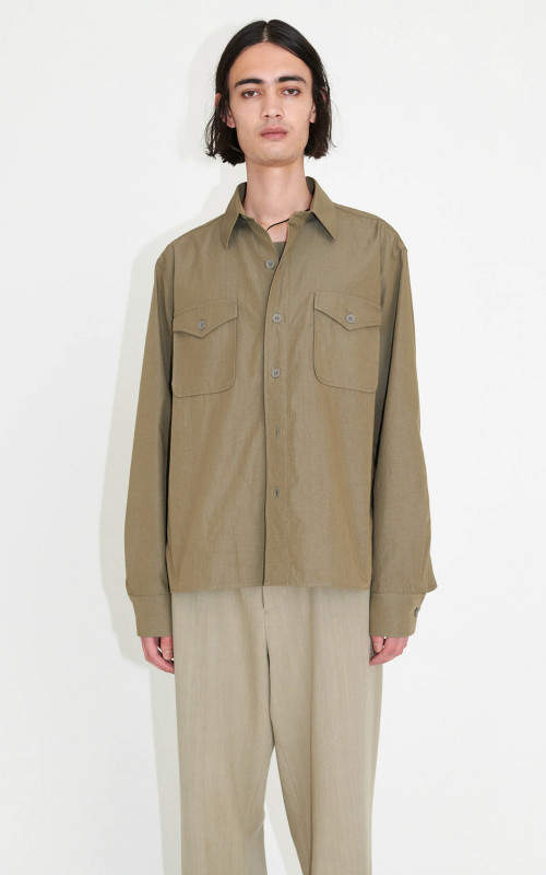 Our Legacy Military Base Shirt Army Green Cotton Ripstop | Cultizm