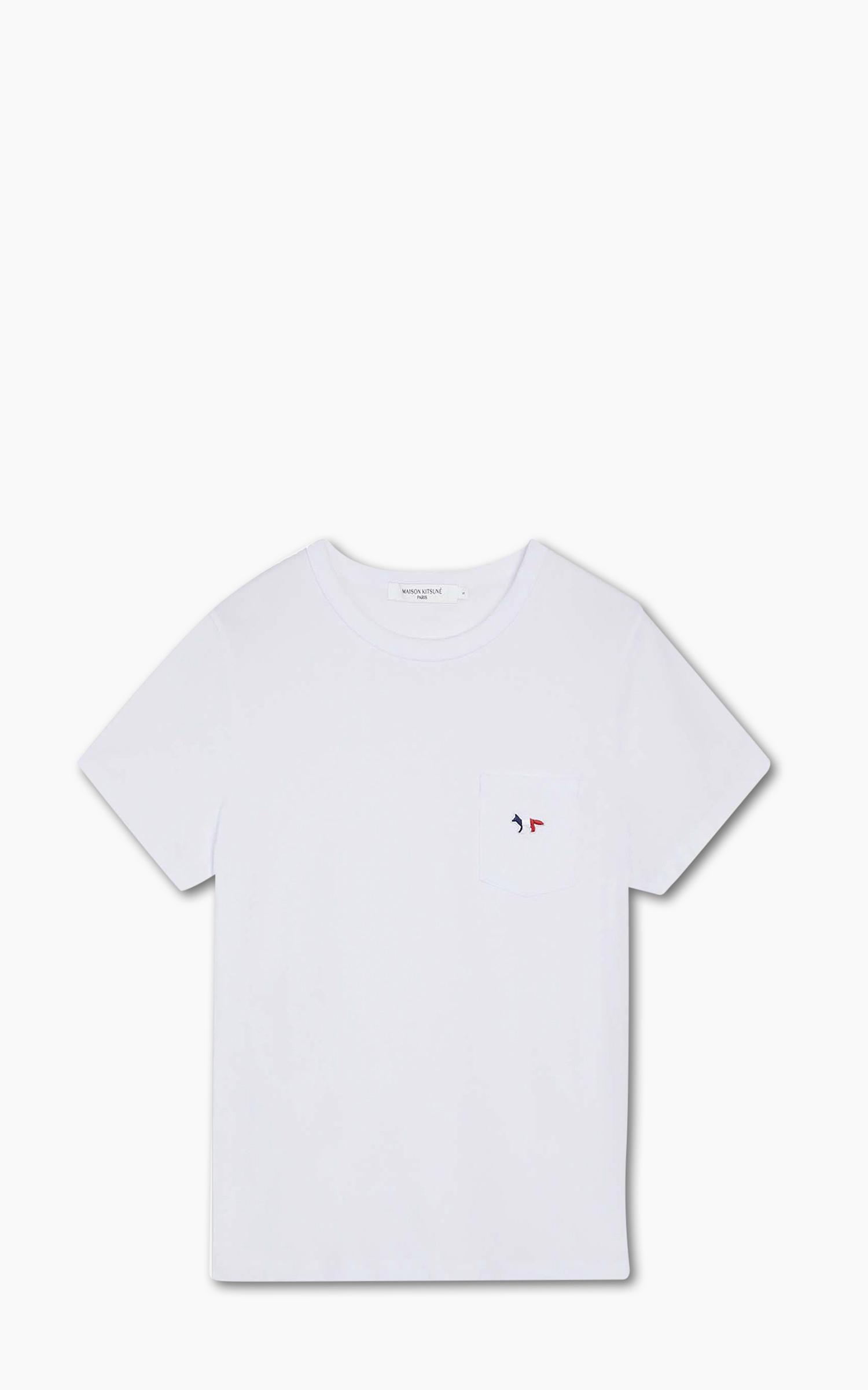 Maison Kitsuné Tricolor Fox Patch Classic Pocket T-Shirt White | Cultizm