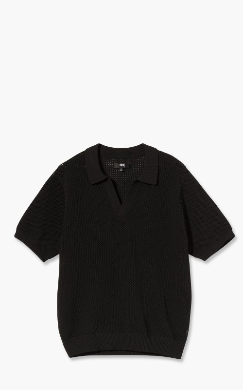 Stüssy Cable Mesh S/S Polo Black