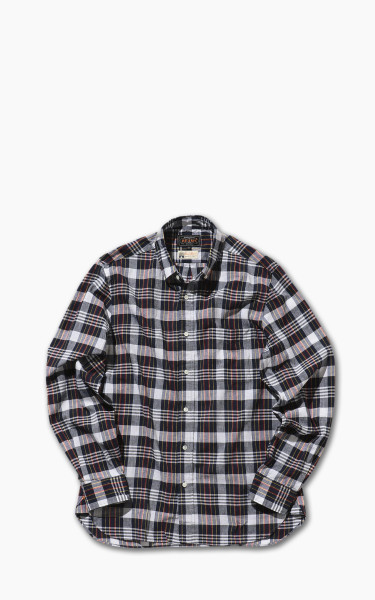 Beams Plus Indian Madras Check Button-Down Shirt Navy