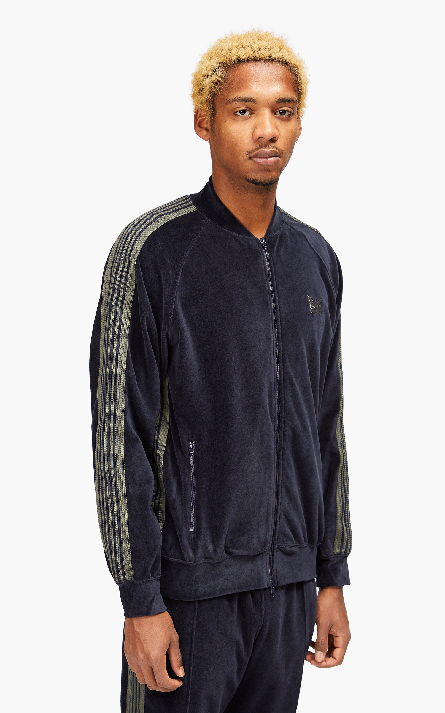 Needles R.C. Track Jacket C/Pe Velour Navy | Cultizm