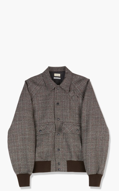 Stefan Cooke Wool Varsity Jacket With Badges Grey Check SCAW21VA5-Grey-Check