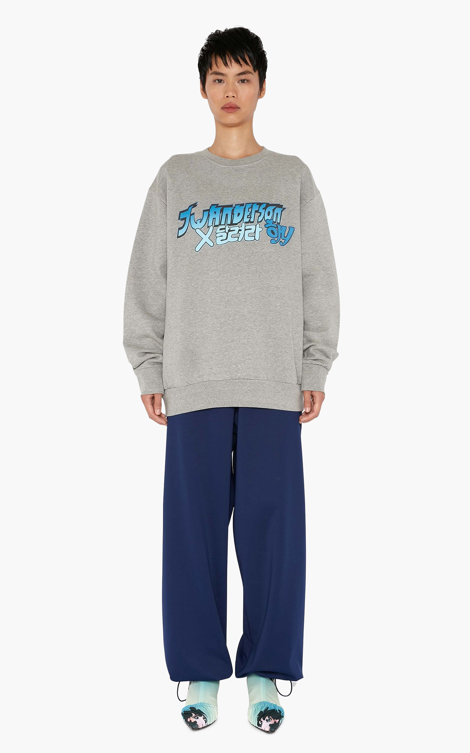 JW Anderson RH Print Sweatshirt Grey Melange | Cultizm