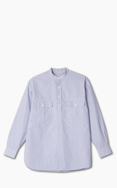 Kaptain Sunshine Cotton Pullover Standcollar Shirt Purple Stripe