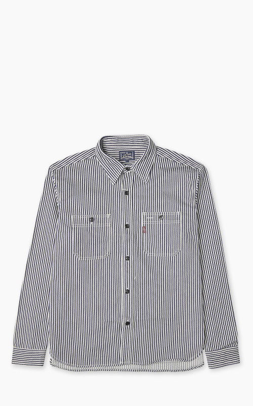 Studio D'Artisan D5335H Heavy Japanese Hickory Stripe Work Shirt Indigo