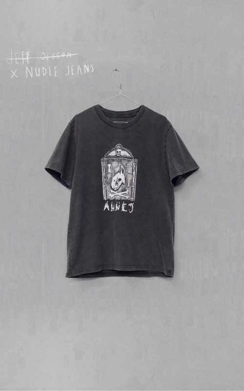 Nudie Jeans x Jeff Olsson Roy Oh No T-Shirt Faded Black