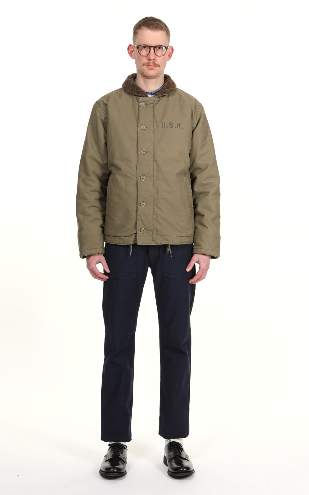 ジャケット・アウター military N-1 DECK JACKET BOA grunge work N1 Deck Jacket Men's Warm Retro Cashmere Coat Outdoor Autumn