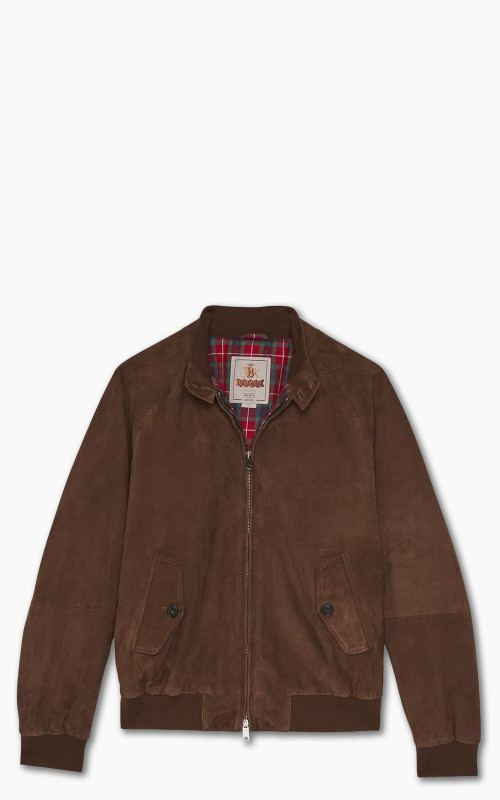 Baracuta G9 Suede Classic Harrington Jacket Chocolate
