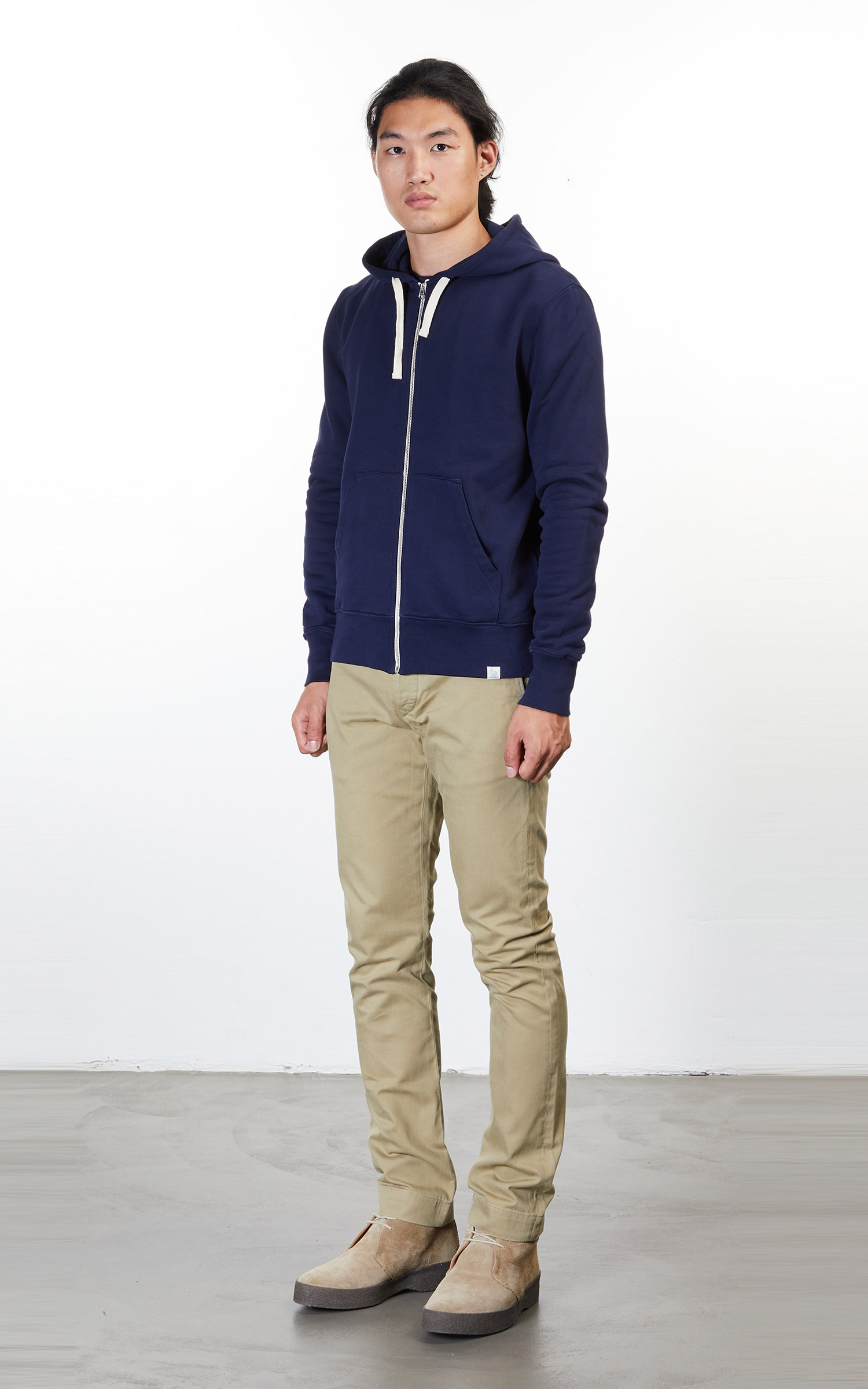 Merz b. Schwanen HDJKT01 Hooded Zip Jacket Deep Blue | Cultizm